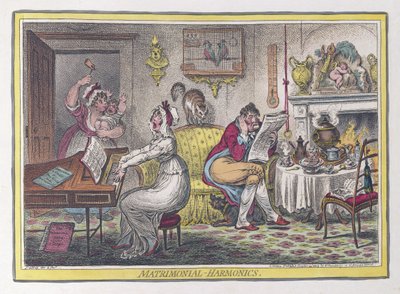 Harmônicos matrimoniais, pub. 1805 (gravuras coloridas à mão) de James Gillray