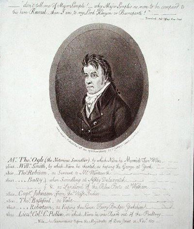 Sr. Thomas Ogle, publicado por Hannah Humphrey em 1801 (gravura) de James Gillray