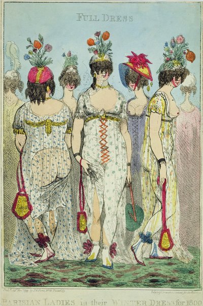 Senhoras parisienses em vestidos de inverno para 1800 de James Gillray