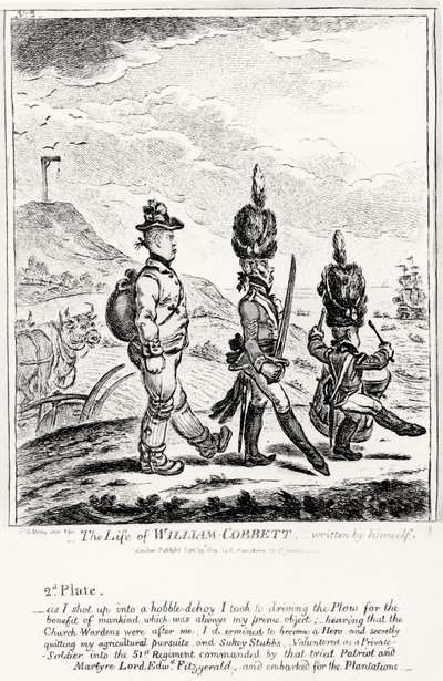 Ilustração 2, de The Life of William Cobbett, escrito por ele mesmo, pub. por H. Humphrey, 1809 de James Gillray