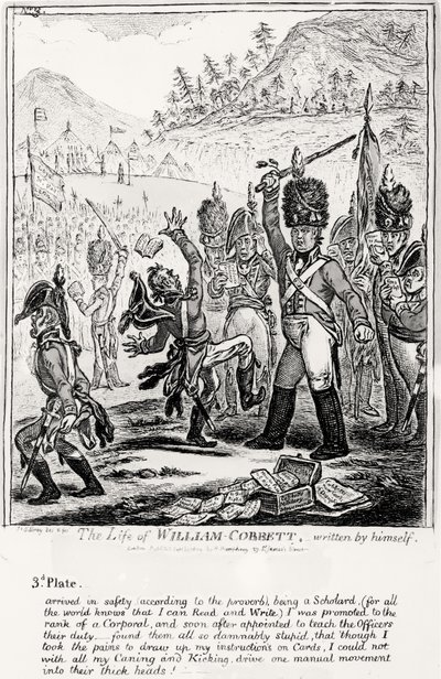 Placa 3, da vida de William Cobbett, escrito por ele mesmo, pub. por H. Humphrey, 1809 de James Gillray