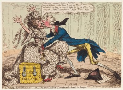 Devastação política, ou a velha senhora da rua Threadneedle em perigo !, 1797 de James Gillray