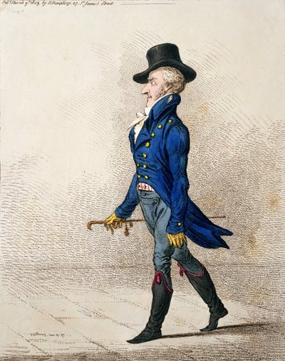Retrato de um homem, publicado por Hannah Humphrey em 1803 (gravura à mão colorida) de James Gillray