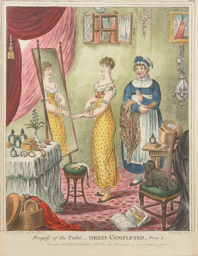 Progresso da casa de banho: Vestido Completo, Placa 3 de James Gillray