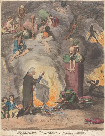 Shakespeare sacrificado; ou, A Oferenda à Avareza de James Gillray