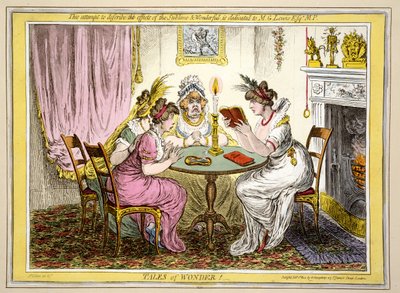 Contos da Maravilha, pub. H. Humphrey, Londres, 1802 (gravura à mão colorida) de James Gillray