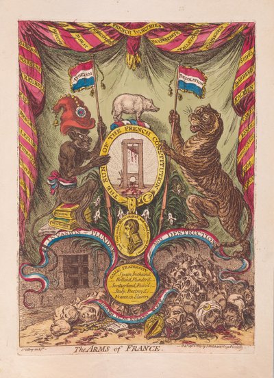 The Arms of France, pub. 1805 (gravura a cores) de James Gillray