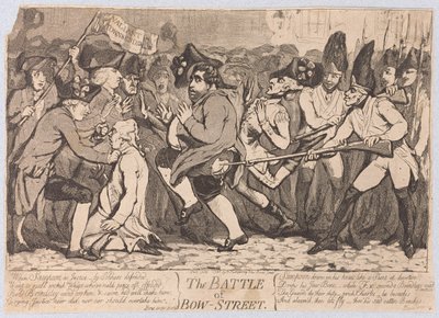 A Batalha de Bow-Street, pub. 1788 de James Gillray