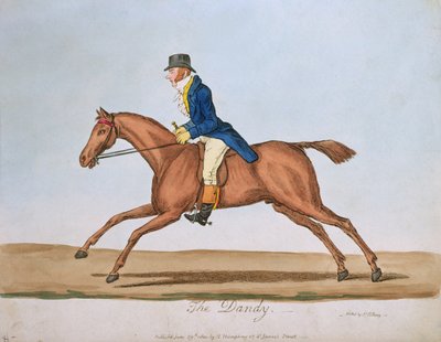 The Dandy, publicado por Hannah Humphrey em 1810 (gravura à mão colorida) de James Gillray