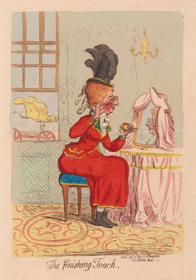O toque final, pub. 1791 (gravura colured a mão) de James Gillray