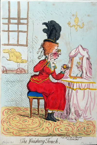 The Finishing Touch, publicado por Hannah Humphrey em 1791 (gravura à mão colorida) de James Gillray