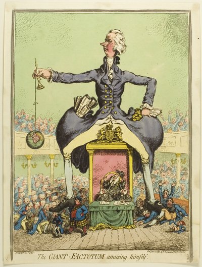 O Factotum Gigante diverte-se a si próprio de James Gillray