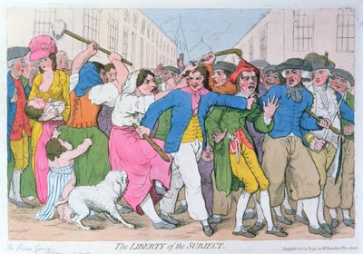 A Liberdade do Sujeito, publ. por H. Humphrey, 15 de outubro de 1779 de James Gillray