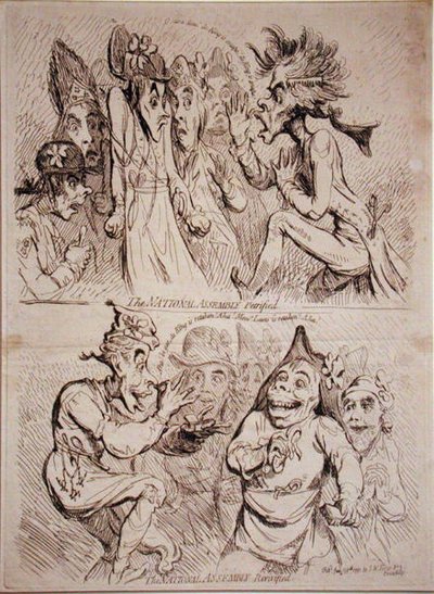 The National Assembly petrified, and The National Assembly Revivified, publicado pela S.W. Fores em 1791 (gravura) de James Gillray