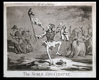 The Noble Sans-Culotte, publicado por Hannah Humphrey em 1794 de James Gillray