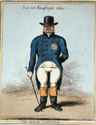 O Royal Lounger (gravura colorida à mão) de James Gillray