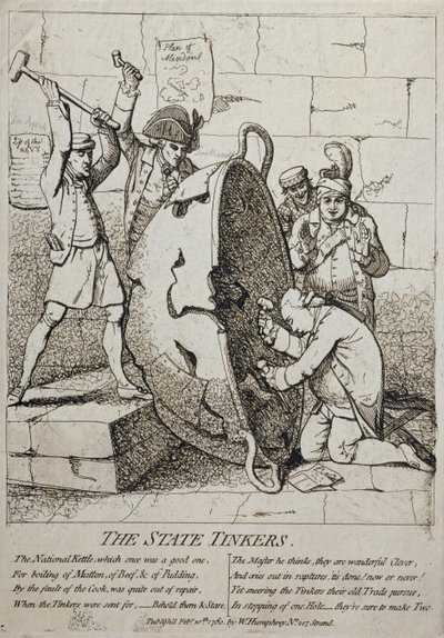 The State Tinkers, publicado por William Humphrey em 1780 de James Gillray