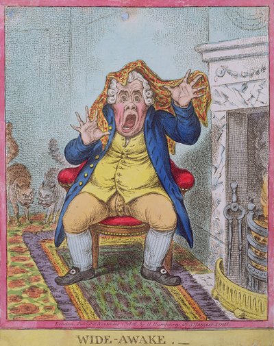 Wide Awake, publicado por Hannah Humphrey em 1806 (gravura à mão colorida) (ver também 189788) de James Gillray