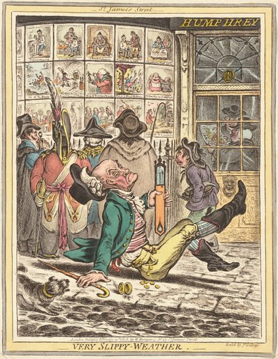 Tempo muito escorregadio de James Gillray after Rev. John Sneyd