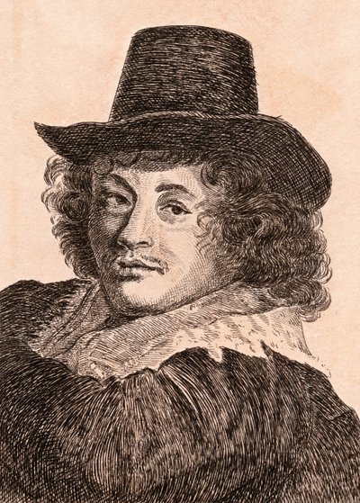 Frans Hals, ilustração de &39;75 retratos de pintores célebres de originais autênticos &39;, publicado em 1817, Londres de James Girtin