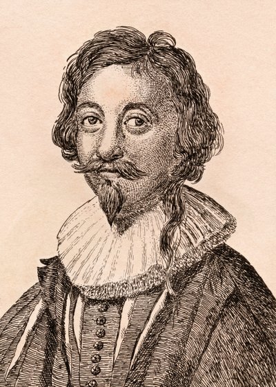 Simon Vouet, ilustração de &39;75 retratos de pintores célebres de originais autênticos &39;, publicado em Londres, 1817 (gravura) de James Girtin