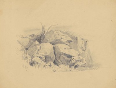 Rochas, 1839 (grafite em papel de palha) de James Goodwin Clonney