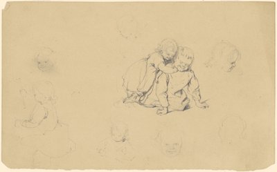 Estudos de Crianças Brincando de James Goodwyn Clonney