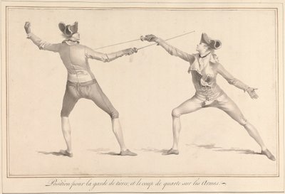 Posição para a Guarda de Tierce, e o Pontapé de Quarto de Armas de James Gwin