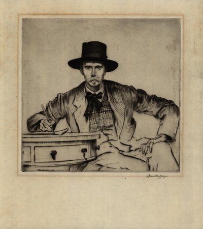 Retrato do gravador J. Hamilton Hay, 1915 (drypoint gravura) de James Hamilton Hay