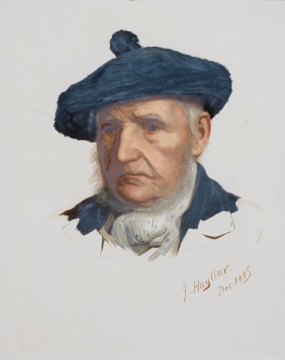 Man&39;s Head, 1885 (óleo no cartão) de James Hayllar