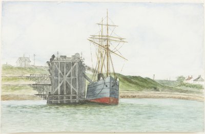 Albert Edward Docks. A SS Willkarnman (aguarela, bodycolour e lápis sobre papel) de James Henry Cleet