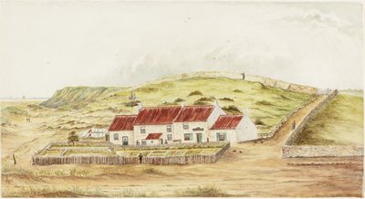 The Wash House Hill (Casa de Betty Heron) (aquarela e bodycolour no papel) de James Henry Cleet