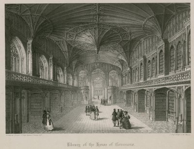 Biblioteca da Câmara dos Comuns, desenhada por Thomas Hopper de James Henry Lynch