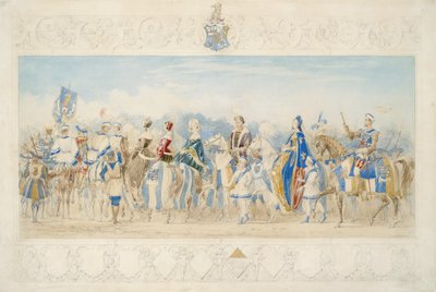 Sir Charles Montelieu Lamb, Cavaleiro-Marechal das Listas, 1939 (lápis, wc, guache e tinta dourada sobre papel) de James Henry Nixon