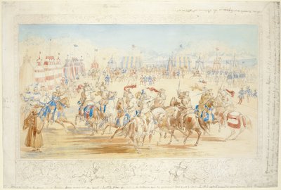 The Melee (No. 1), 1839 (lápis e wc no papel) de James Henry Nixon