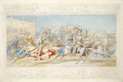 The Melee (lápis, wc e bodycolour no papel) de James Henry Nixon