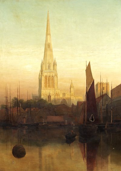 St Mary Redcliffe, Bristol, possivelmente 1886 (óleo sobre tela) de James Jackson Curnock