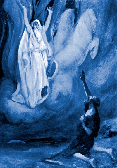 Elias sobe em uma carruagem de fogo - Bíblia de James Jacques Joseph (after) Tissot