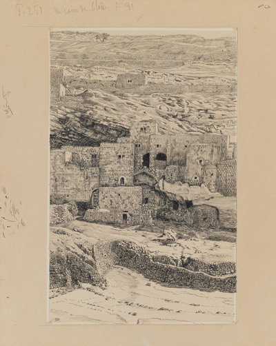 Um canto da aldeia de Siloé, ilustração da Vida de Nosso Senhor Jesus Cristo (tinta e grafite no cartão) de James Jacques Joseph Tissot