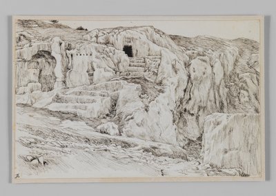 Túmulos antigos, vale de Hinom, ilustração da vida de nosso Senhor Jesus Cristo de James Jacques Joseph Tissot