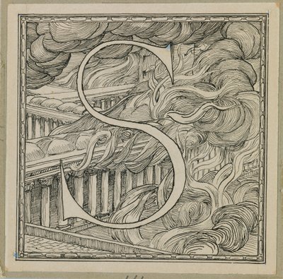 Letra maiúscula S, ilustração da vida de nosso Senhor Jesus Cristo (tinta sobre papel) de James Jacques Joseph Tissot