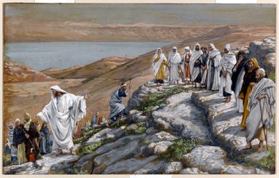 Cristo, enviando os setenta discípulos, dois a dois, ilustração para a vida de Cristo, c.1884-96 (wc e guache sobre papelão) de James Jacques Joseph Tissot