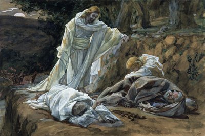 Poderia você não ver comigo uma hora , ilustração para a vida de Cristo, c.1886-94 (wc & guache no cartão) de James Jacques Joseph Tissot