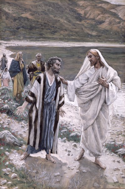 Alimente meus cordeiros, ilustração para a vida de Cristo, c.1884-96 (wc e guache no cartão) de James Jacques Joseph Tissot