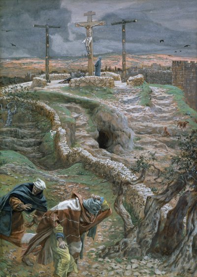 Jesus sozinho na cruz, ilustração para a vida de Cristo, c.1884-96 (wc & guache no cartão) de James Jacques Joseph Tissot