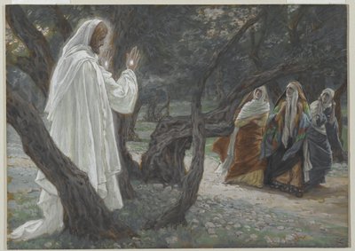 Jesus Aparece às Santas Mulheres, ilustração da Vida de Nosso Senhor Jesus Cristo, 1886-94 (wc sobre grafite sobre papel) de James Jacques Joseph Tissot