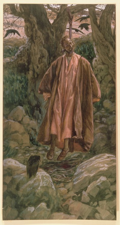 Judas se enforca, ilustração para A Vida de Cristo, c.1886-96 (guache sobre papelão) de James Jacques Joseph Tissot