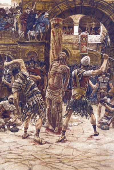 La flogging du visage - The Scourging of the Face - de "The Life of Our Lord Jesus Christ" - 1899 por James Tissot - La vie de notre seigneur Jesus Christ, de Jacques Joseph (Jacques-Joseph) Tissot dit James Tissot (1836-1902) de James Jacques Joseph Tissot
