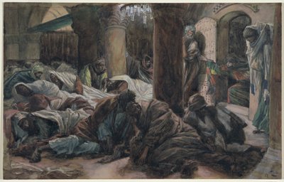 Maria Madalena Corre e Diz aos Discípulos que o Corpo de Cristo já não está no túmulo, ilustração para A Vida de Cristo, c.1886-94 (wc e guache sobre papelão) de James Jacques Joseph Tissot