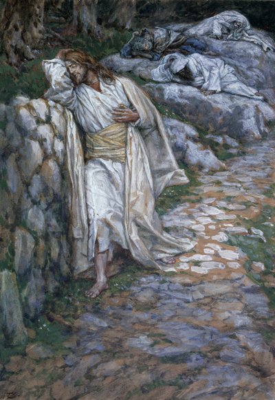Minha alma está excedendo a dolorosa morte, ilustração para a vida de Cristo, c.1884-96 (wc e guache sobre papelão) de James Jacques Joseph Tissot
